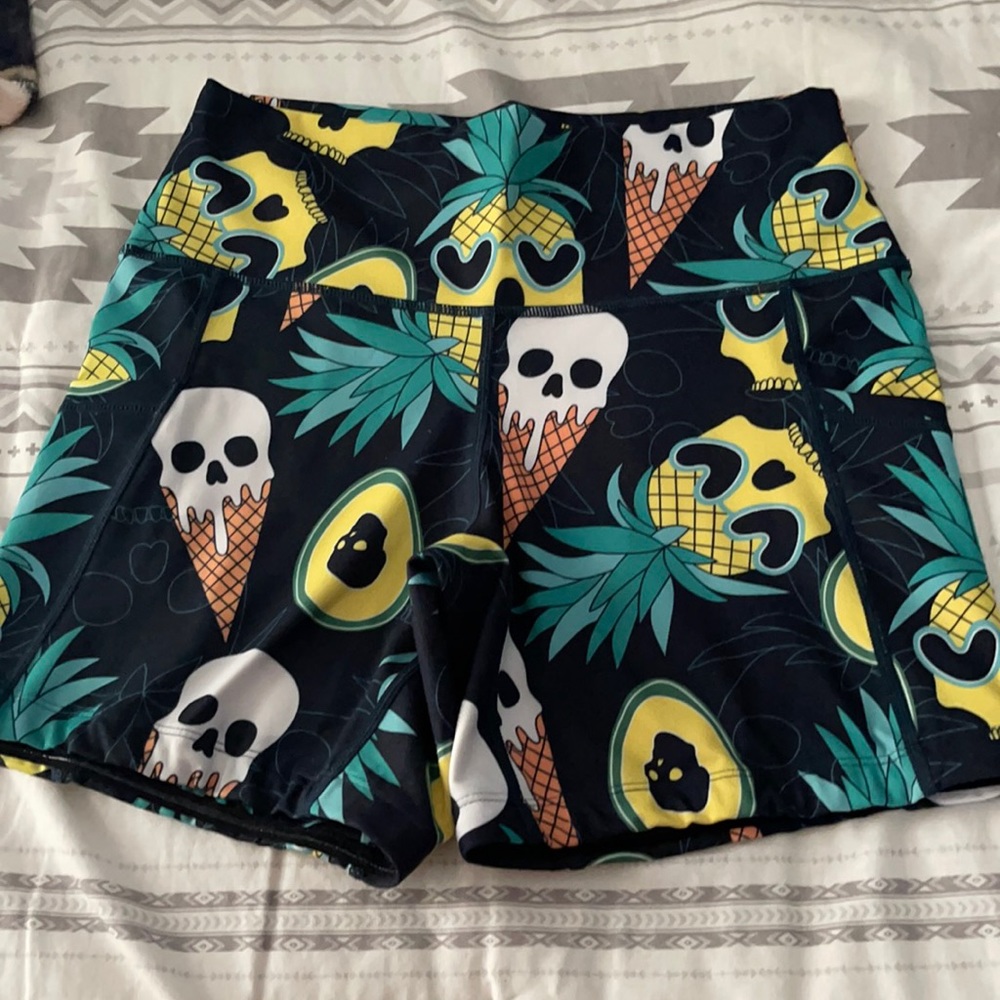 Pineapple Ice cream Skull Bike Shorts